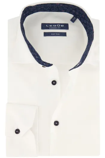 Ledub Ledub overhemd Modern Fit wit katoen easy iron