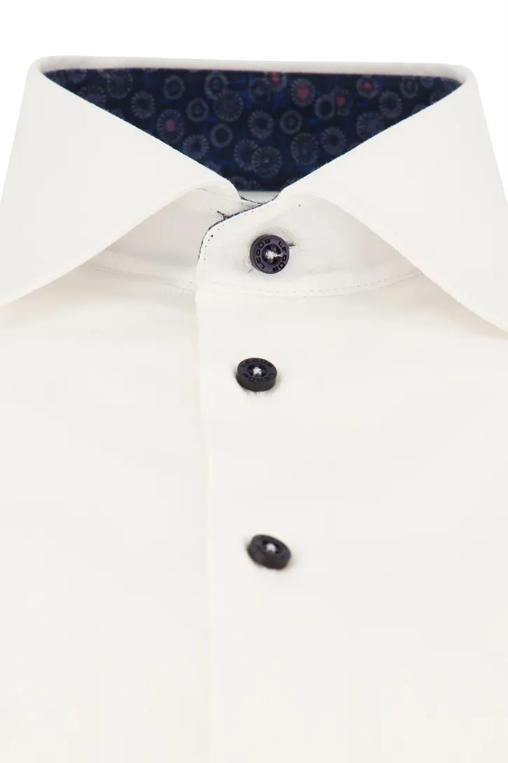 Ledub easy iron overhemd Modern Fit wit katoen