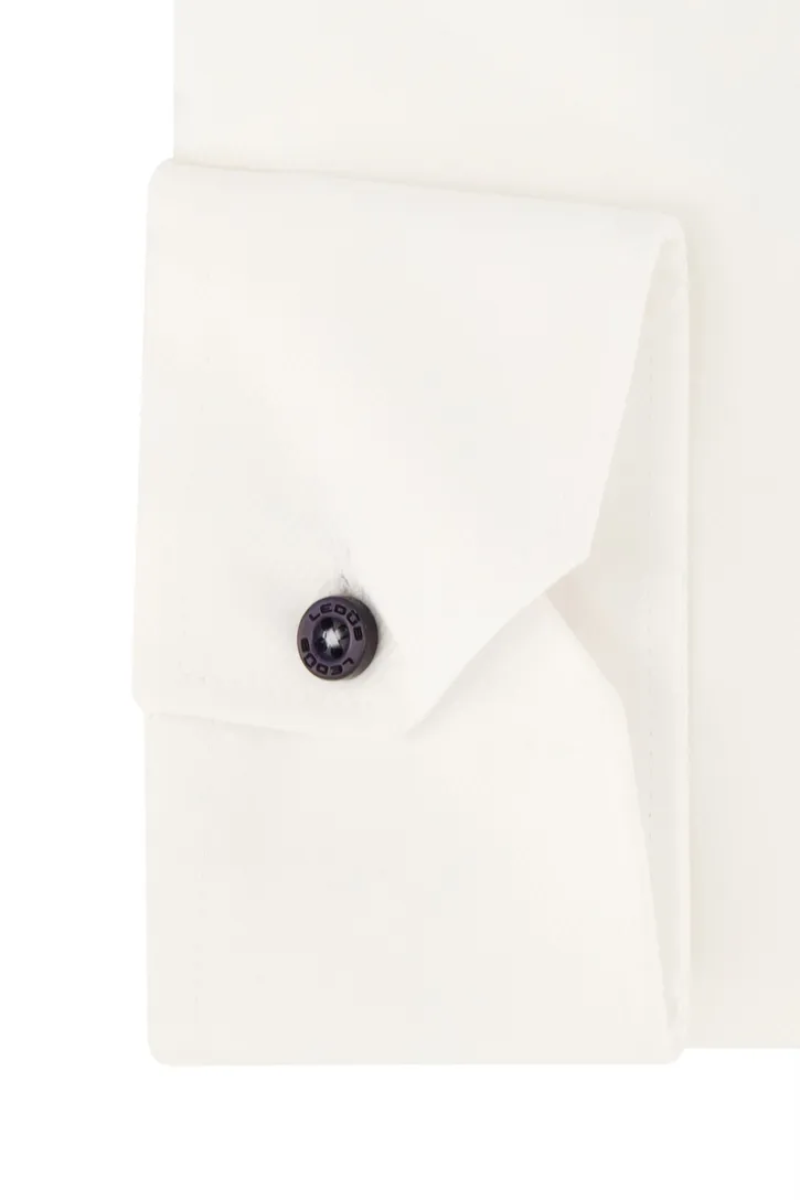 Ledub easy iron overhemd Modern Fit wit katoen