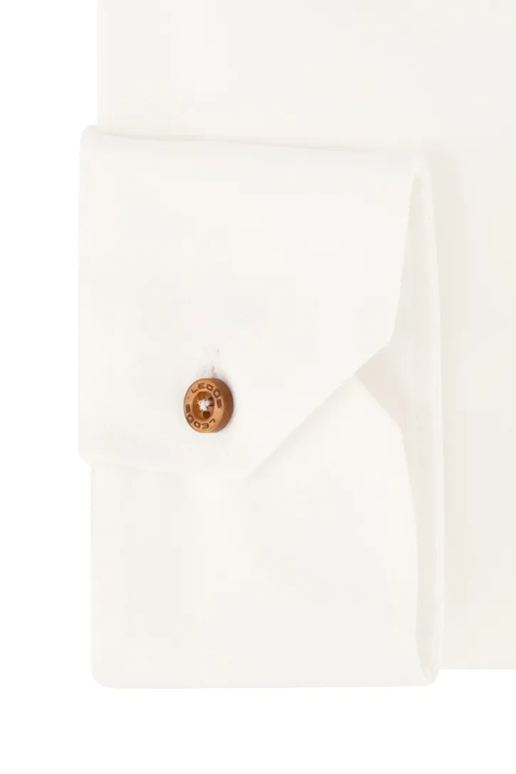 Ledub overhemd spierwit katoen modern fit