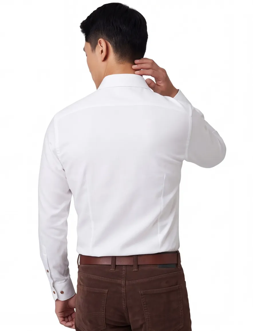 Ledub Overhemd spierwit modern fit