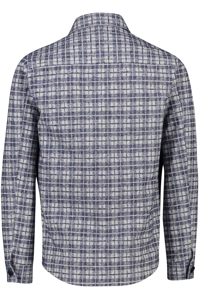Portofino overshirt blauw regular fit geruit