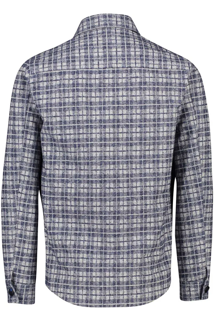 Portofino vest overshirt blauw knopen geruit katoen regular fit