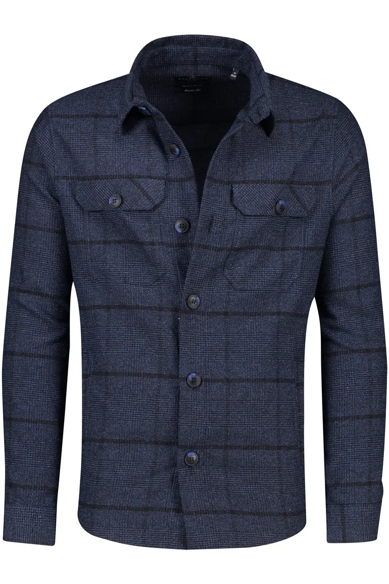 Portofino overshirt donkerblauw regular fit