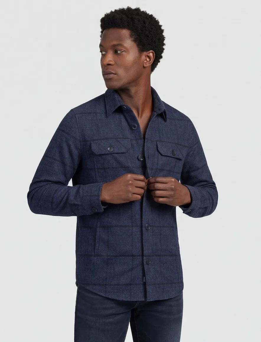 Portofino overshirt donkerblauw regular fit