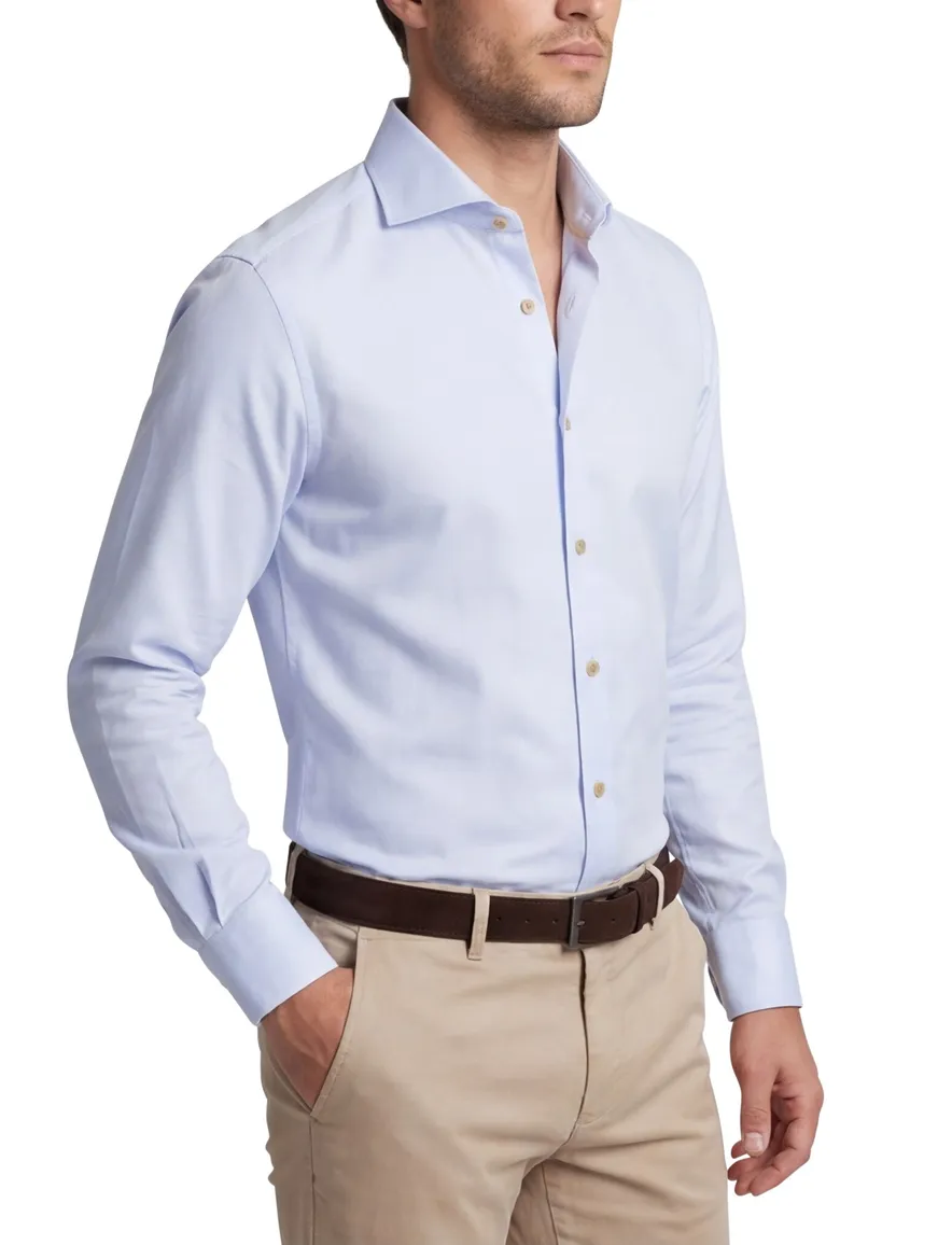 Ledub modern fit lichtblauwe overhemd katoen