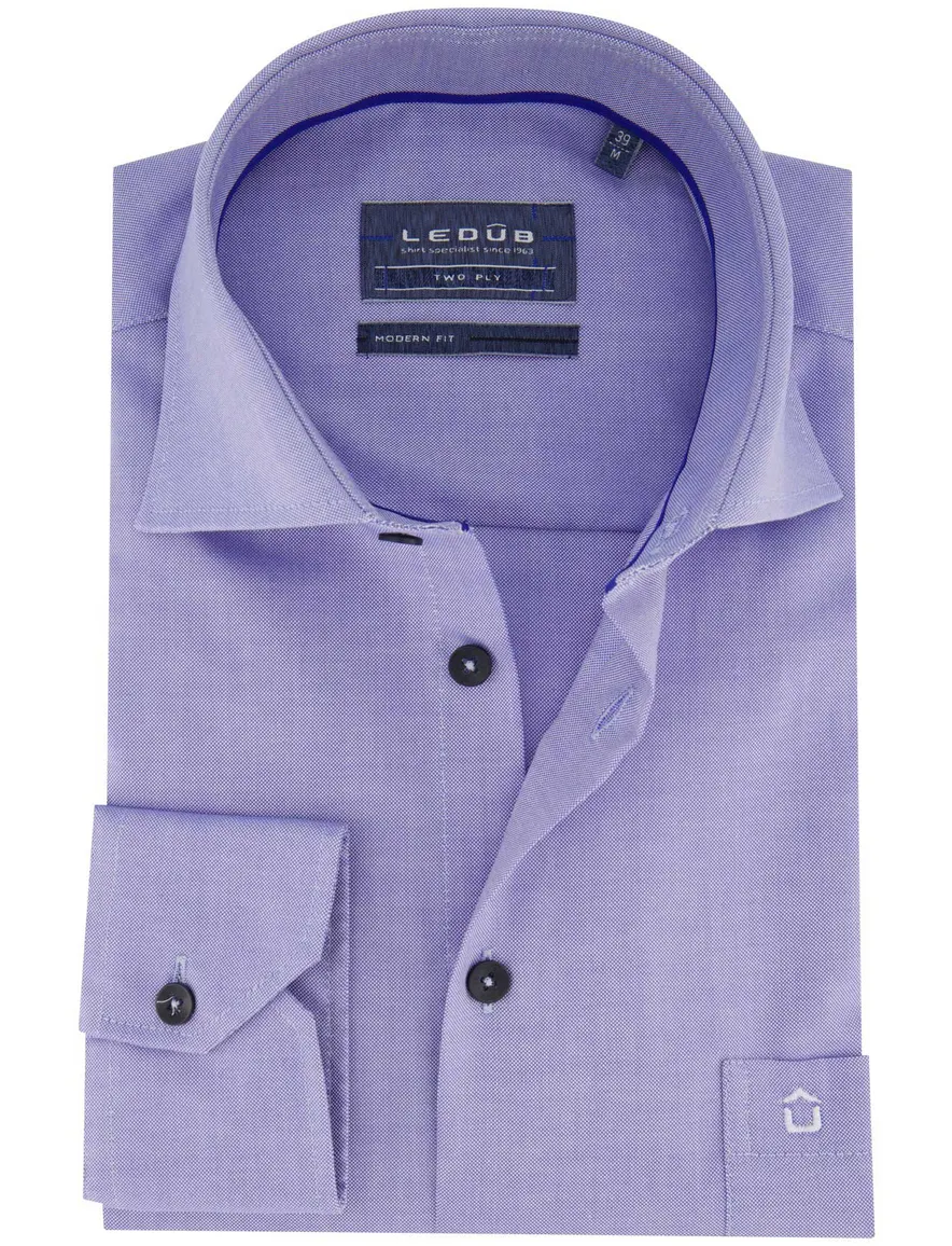 Ledub Overhemd blauw modern fit