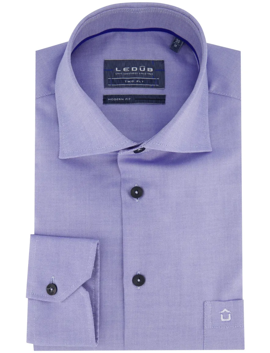 Ledub Overhemd blauw modern fit