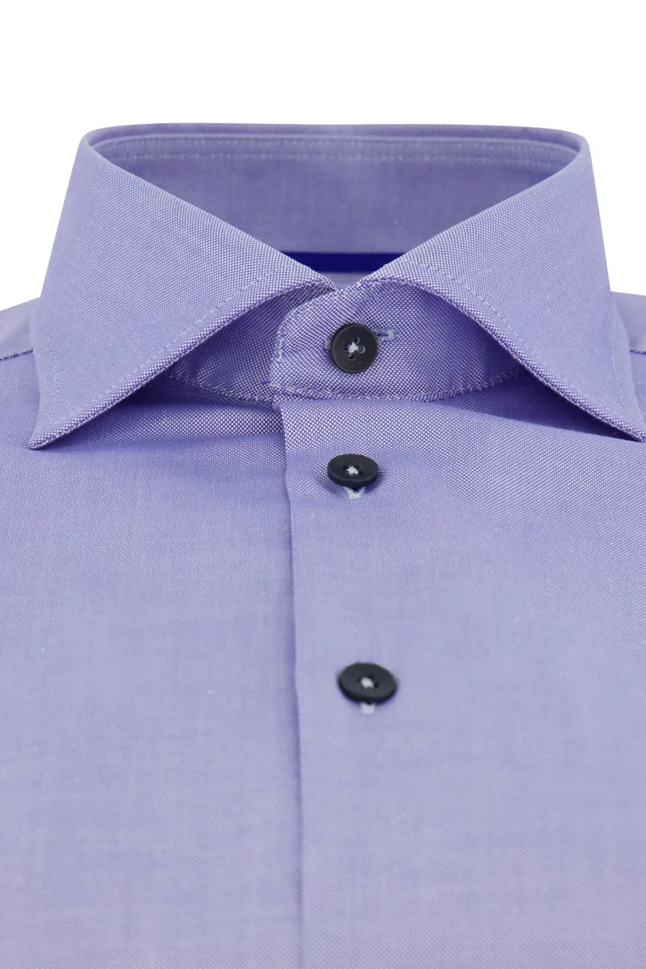 Ledub overhemd blauw modern fit borstzak