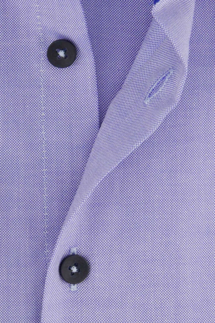 Ledub overhemd blauw modern fit borstzak
