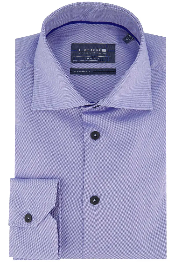 Ledub Modern Fit blauw 100% katoen