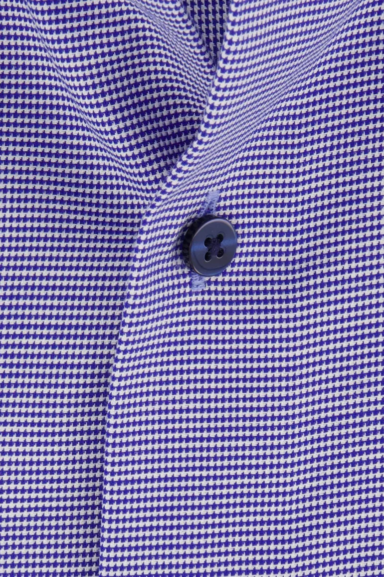 Korte mouw Eterna blauw gemêleerd overhemd comfort fit