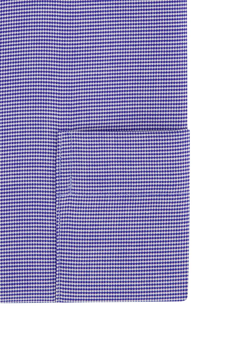 Eterna korte mouw Comfort Fit blauw overhemd gemêleerd