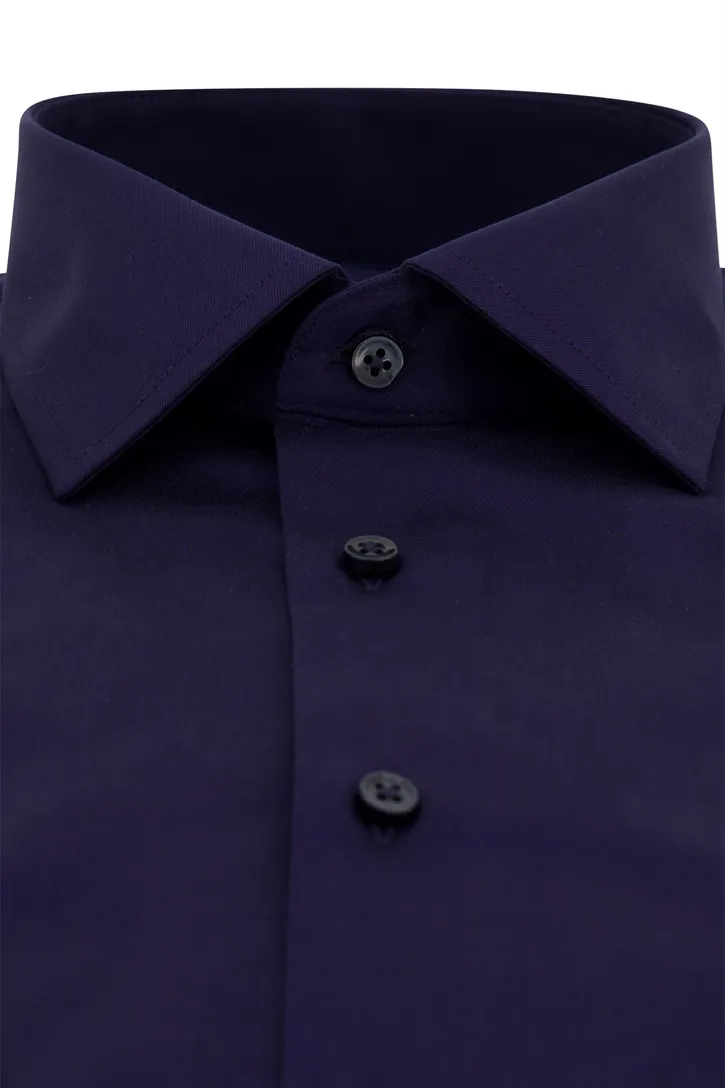 Eterna comfort fit overhemd donkerblauw katoen