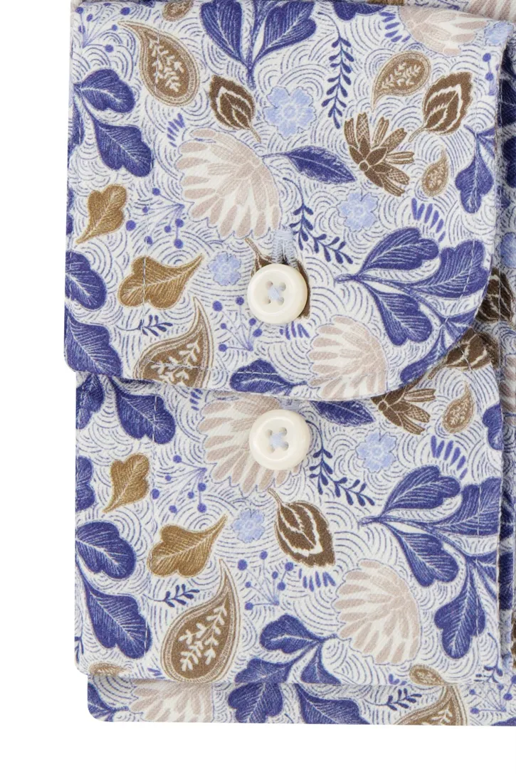 Eterna overhemd Comfort Fit blauw geprint katoen