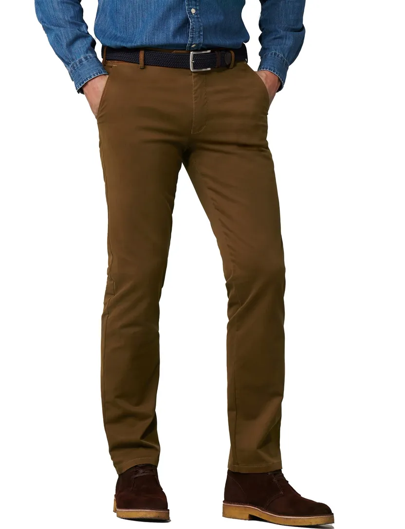 Katoenen Meyer broek Roma regular fit bruin