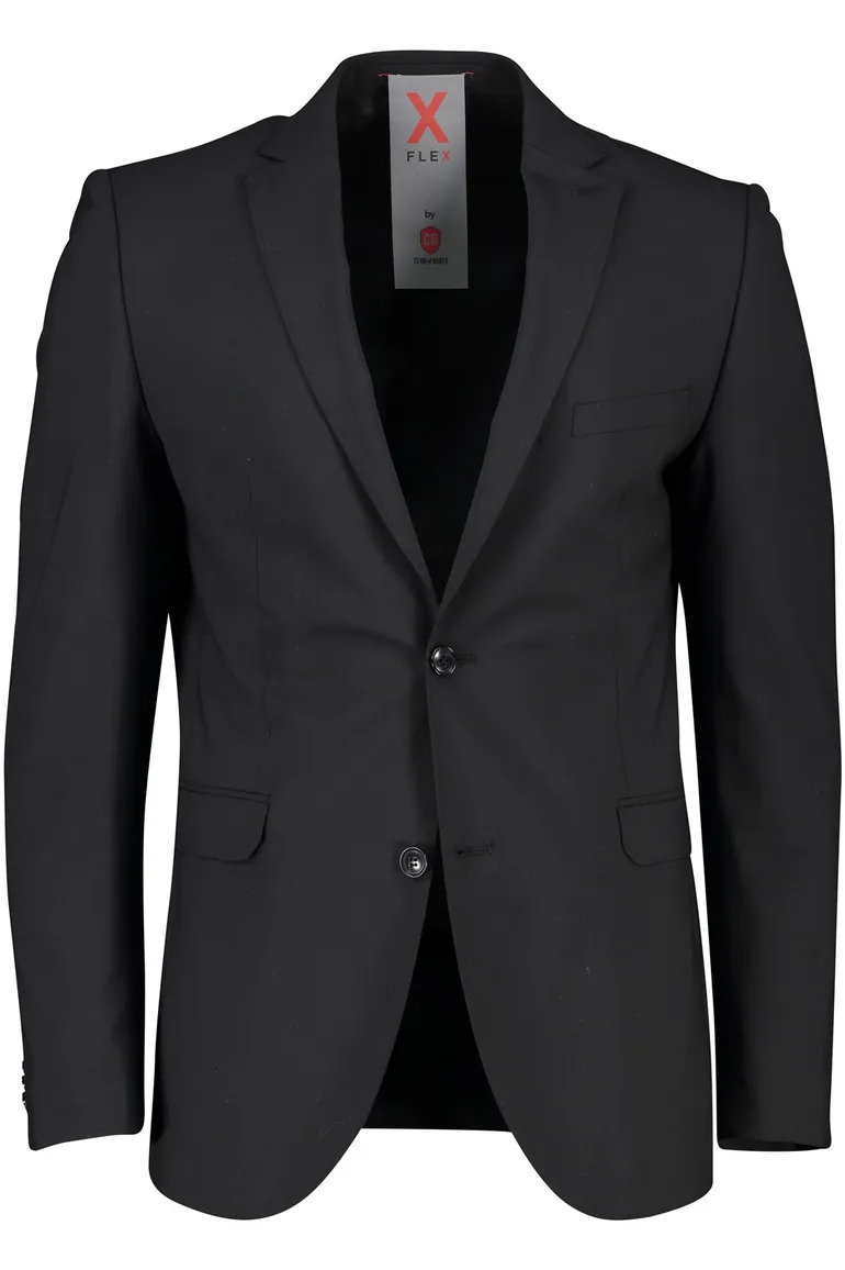 Club of gents colbert zwart flex slim fit