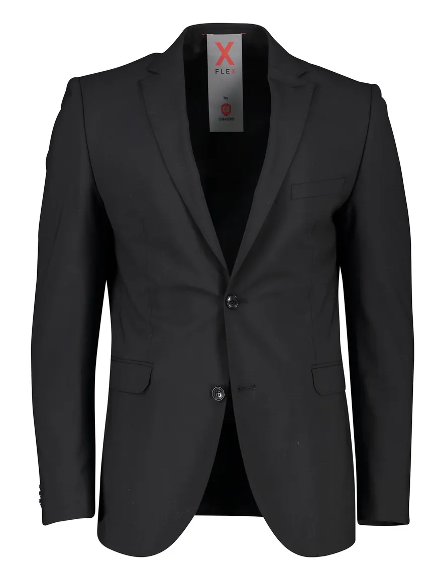 Club of gents colbert zwart flex slim fit