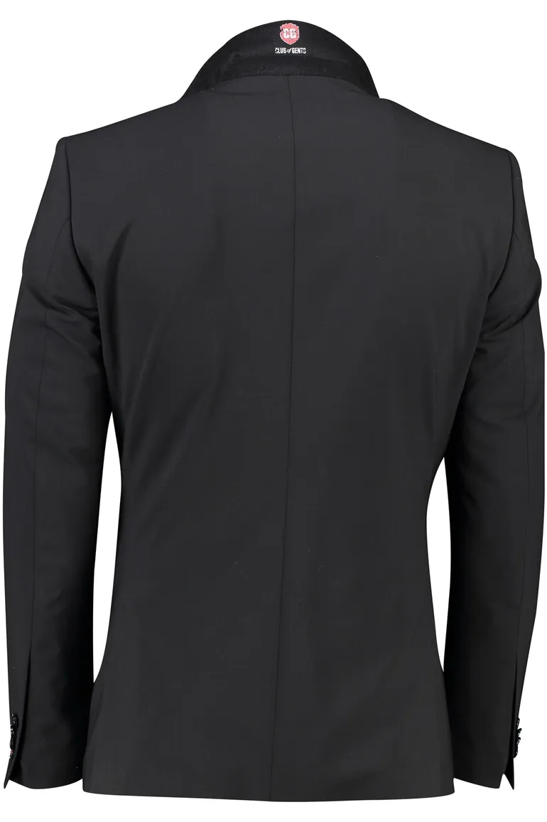 Club of gents colbert zwart flex slim fit
