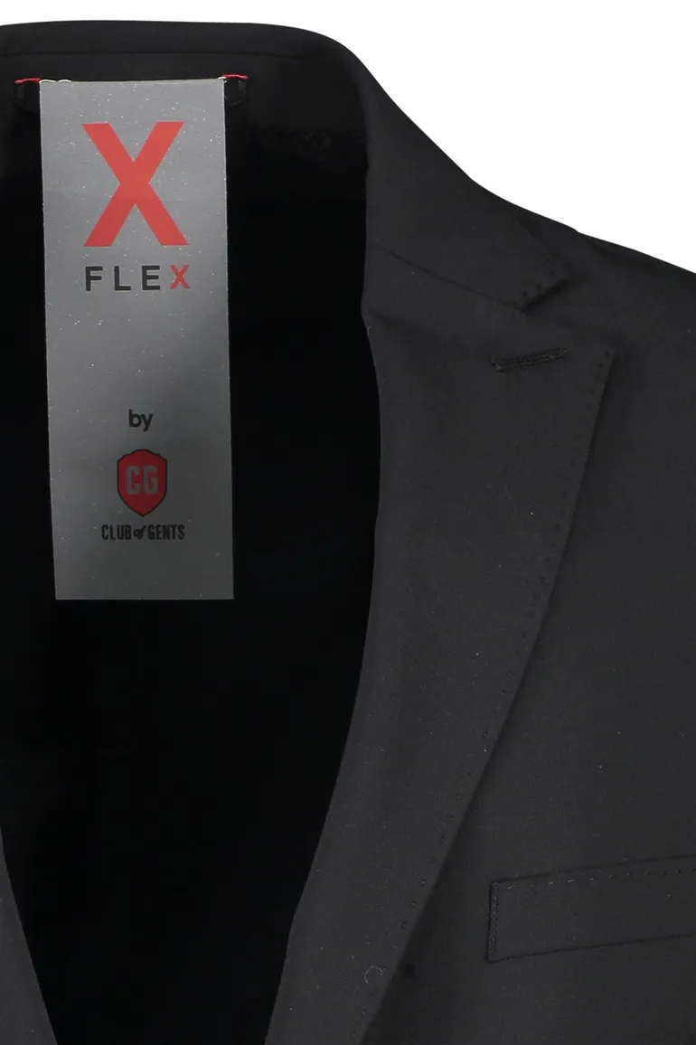 Club of gents colbert zwart flex slim fit