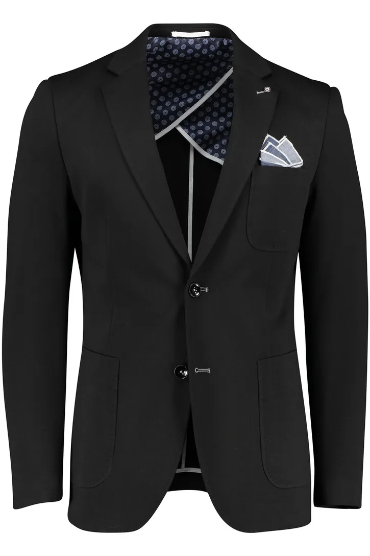 Blue Industry colbert mix & match zwart effen slim fit met borstzak