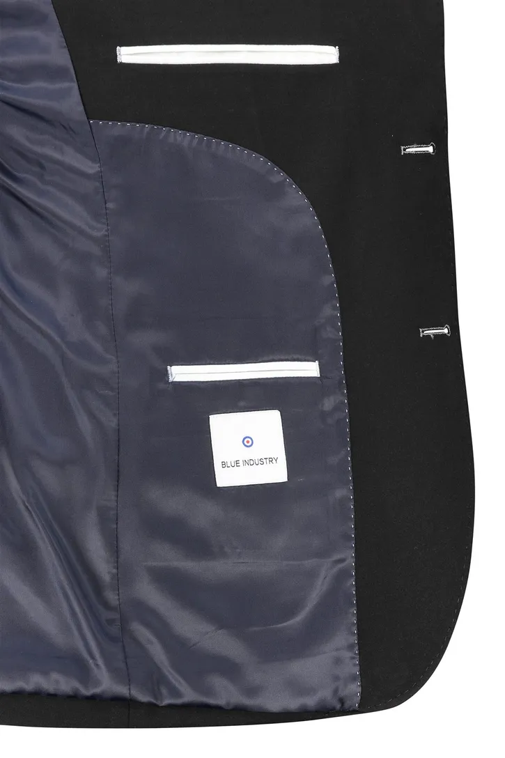 Blue Industry colbert mix & match zwart effen slim fit met borstzak
