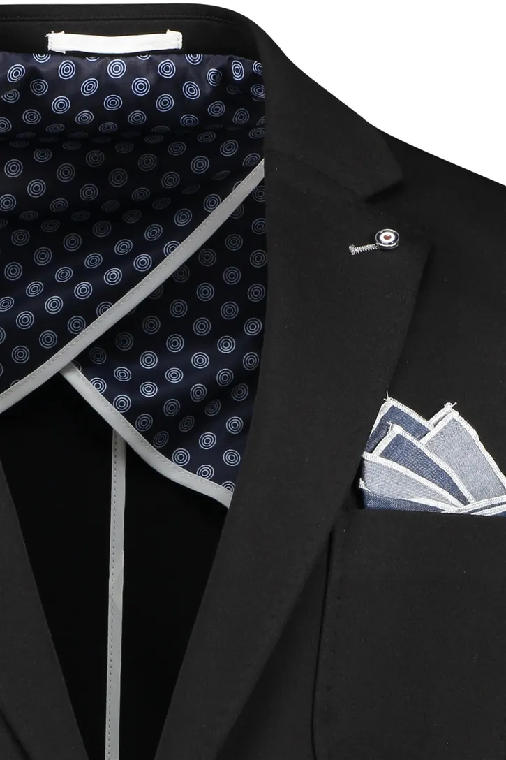 Blue Industry colbert mix & match zwart effen slim fit met borstzak