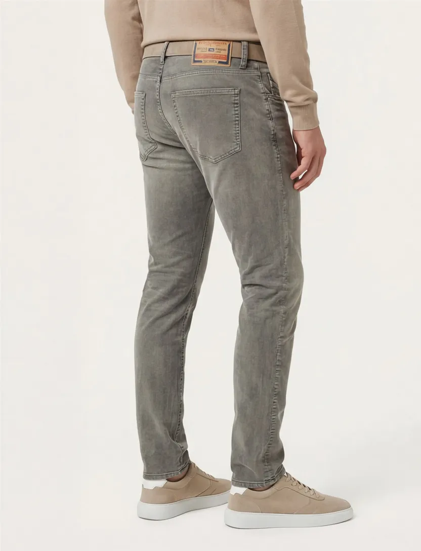 Diesel jeans D-strukt grijs effen denim normale fit