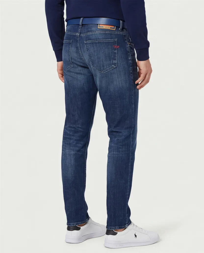 Diesel jeans 5-p donkerblauw effen denim D-strukt