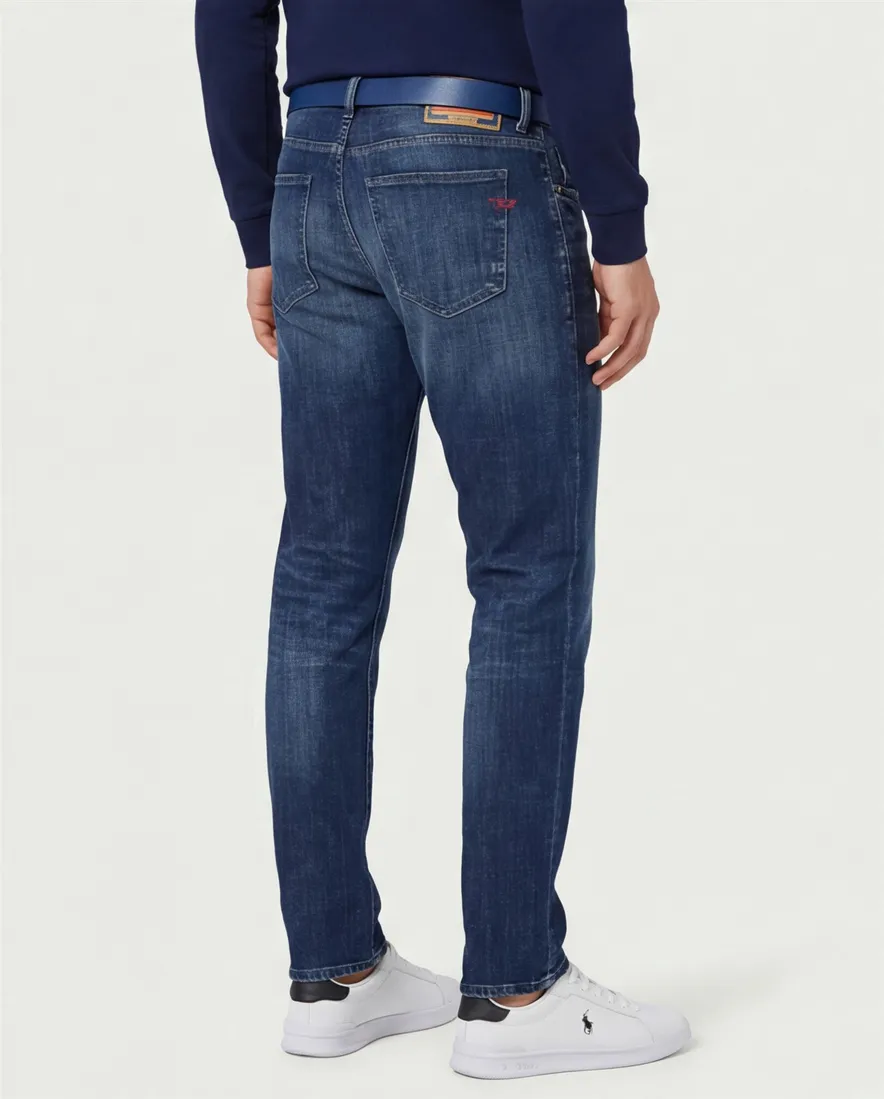 Diesel jeans D-strukt donkerblauw effen denim