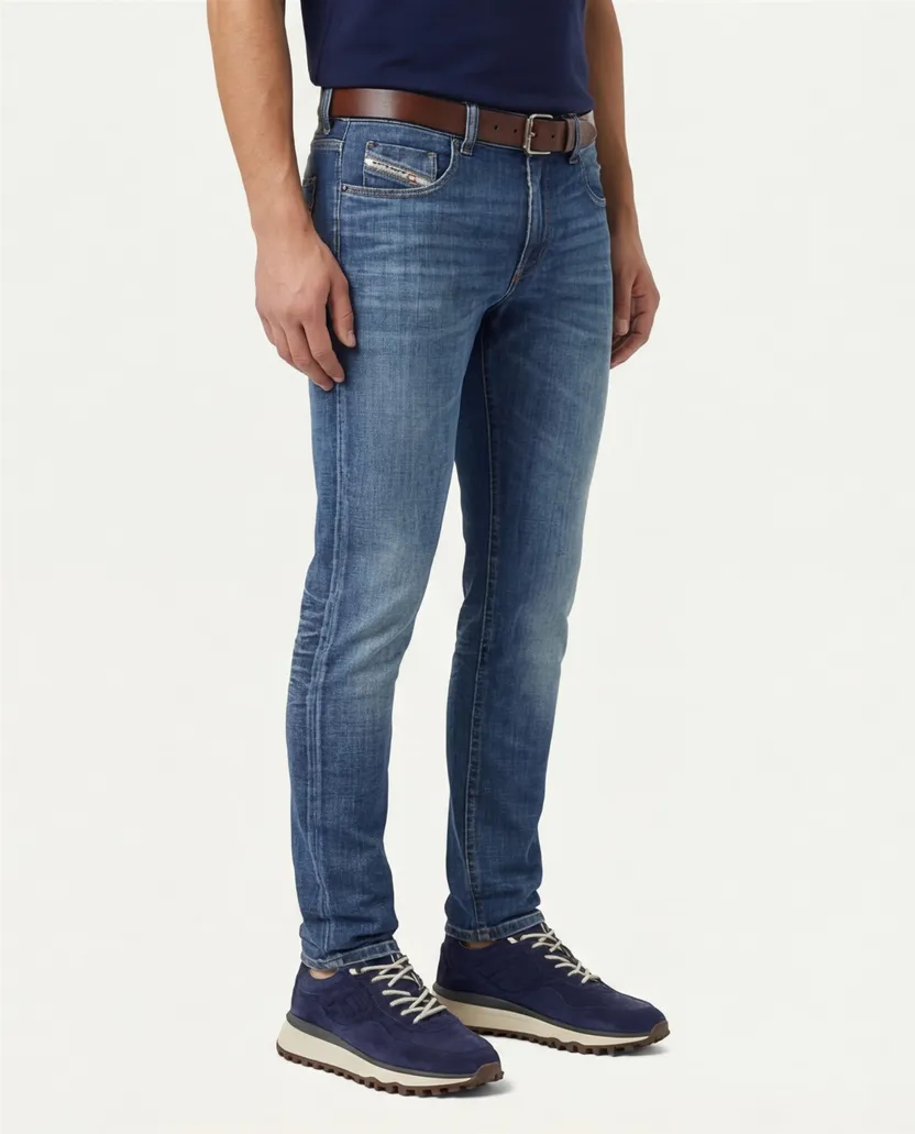 Diesel jeans blauw D-strukt 5-p effen denim