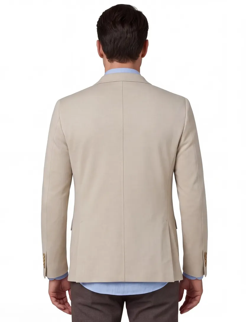 Katoenen A Fish Named Fred colbert borstzak beige slim fit