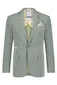 Slim fit colbert A Fish Named Fred groen gemêleerd katoen