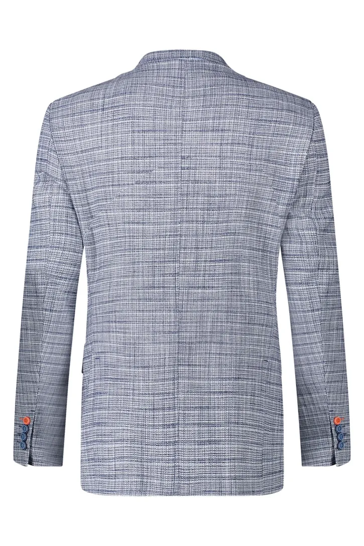 Colbert A Fish Named Fred slim fit blauw geruit