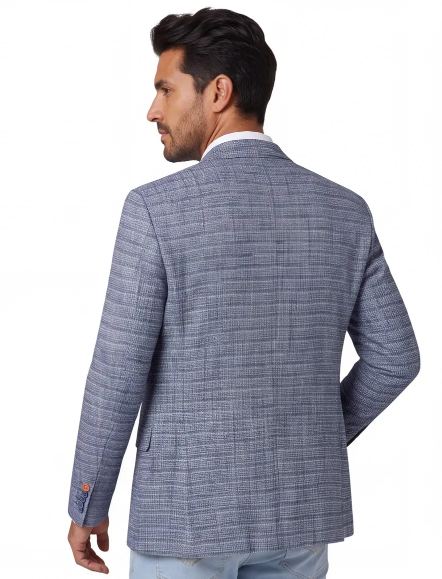 Blauw geruit A Fish Named Fred slim fit colbert