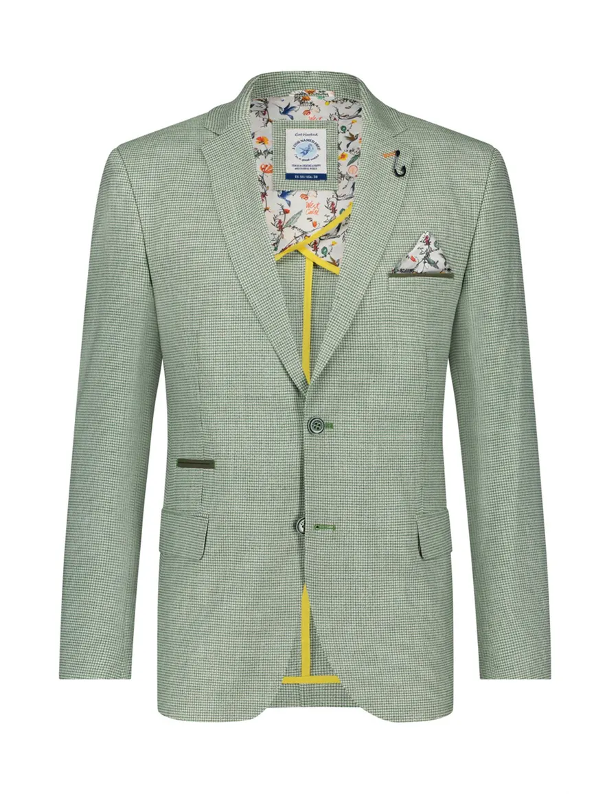 Groen geruit A Fish Named Fred slim fit colbert