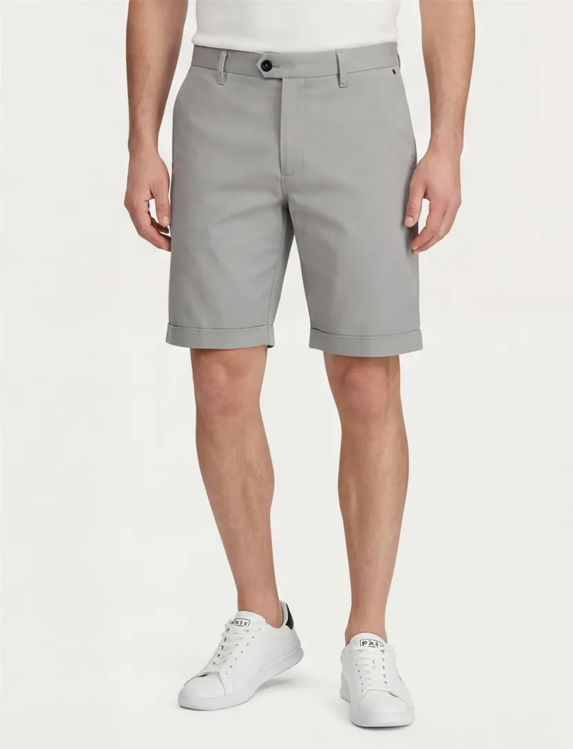 Airforce bermuda grijs slim fit insteekzakken