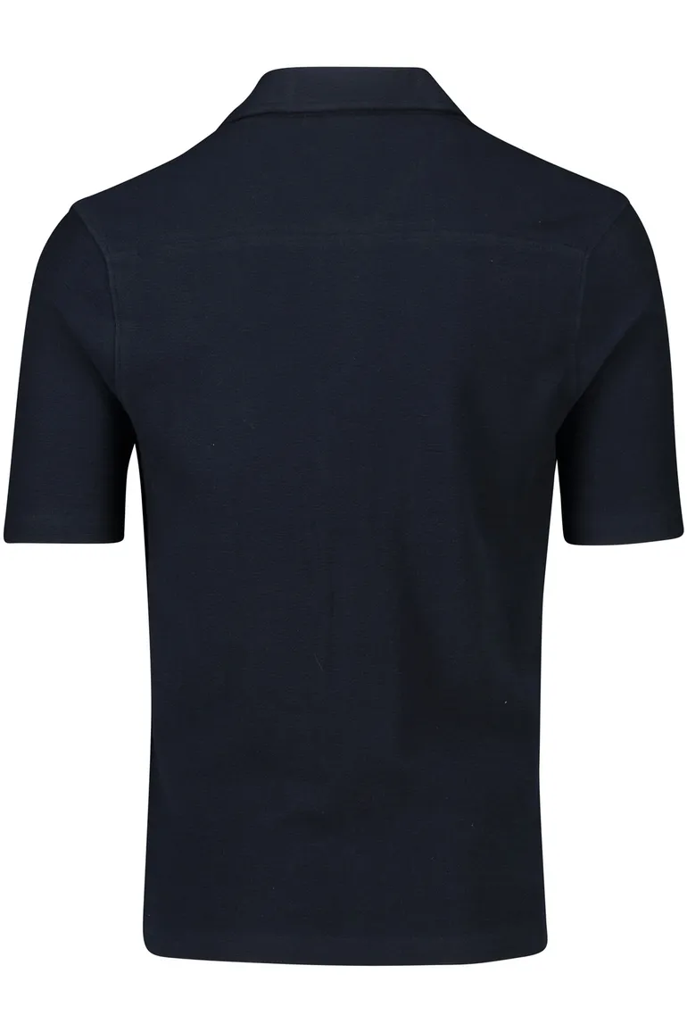 Airforce overhemd donkerblauw katoen korte mouw