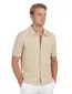 Airforce overhemd korte mouw beige effen knopen