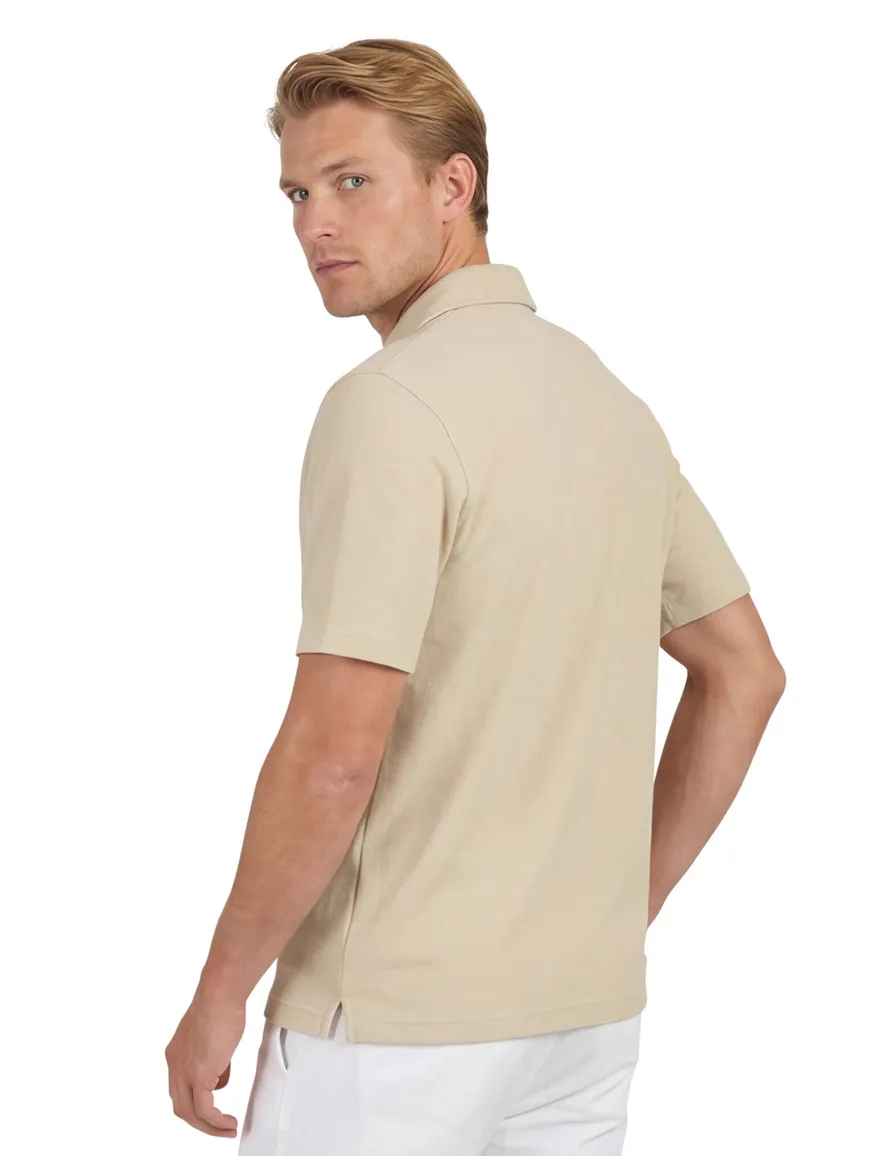 Airforce overhemden korte mouw beige effen