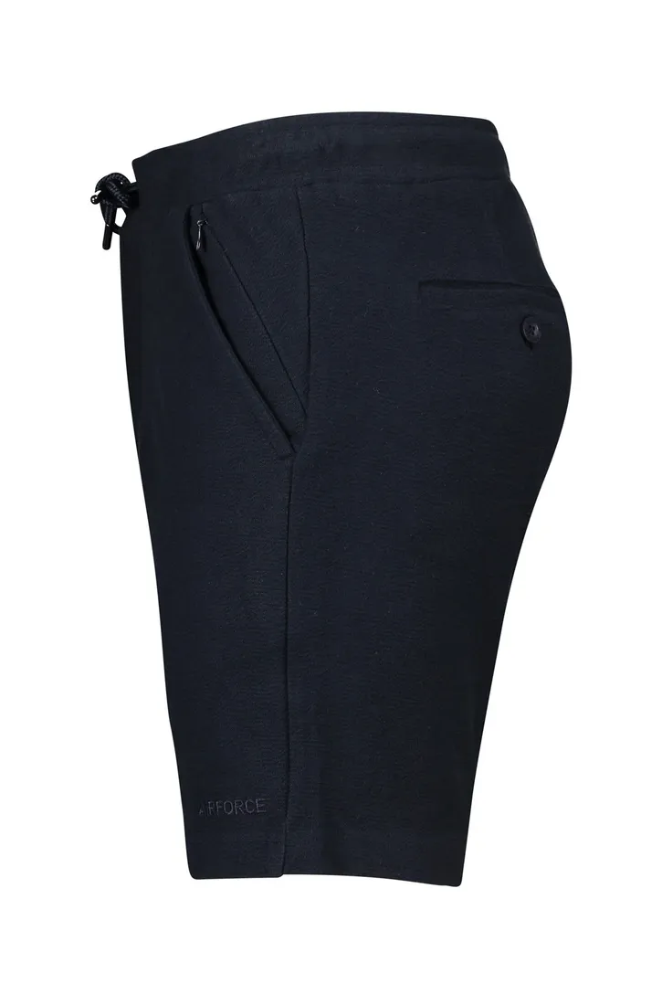 Katoenen Airforce korte broek effen donkerblauw