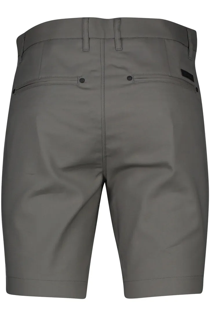 katoenen Airforce korte broek grijs slim fit