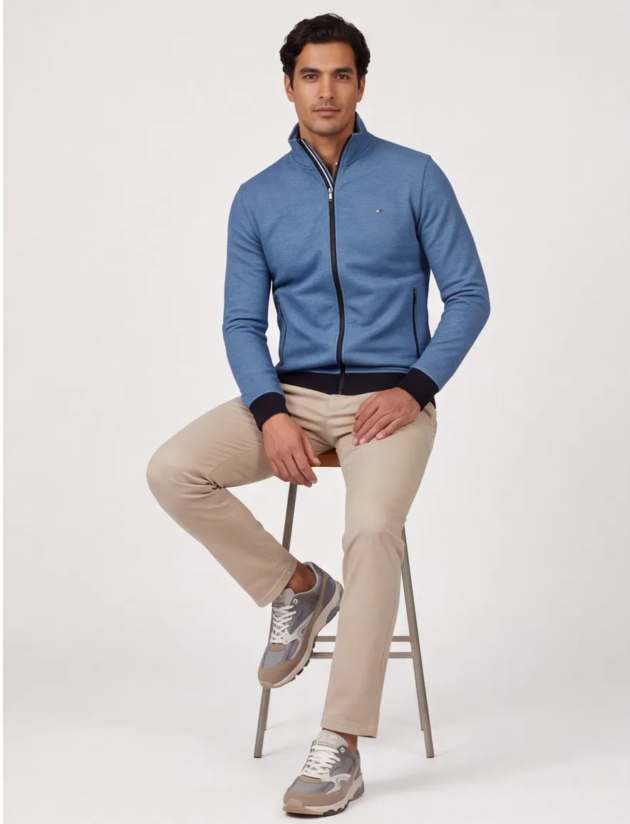 Baileys vest cobalt katoen