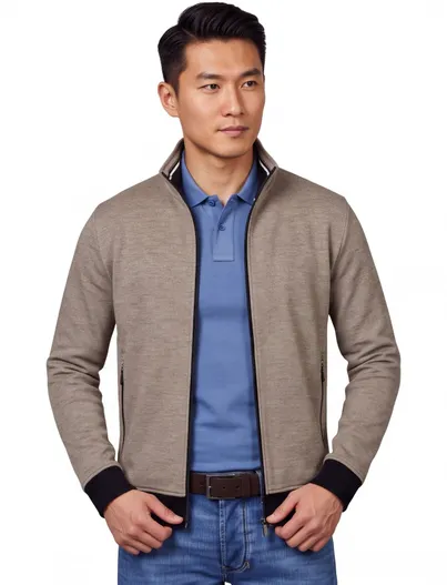 Baileys Katoenen Baileys vest khaki rits
