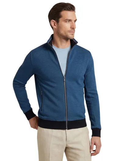 Baileys Baileys vest donkerblauw rits katoen