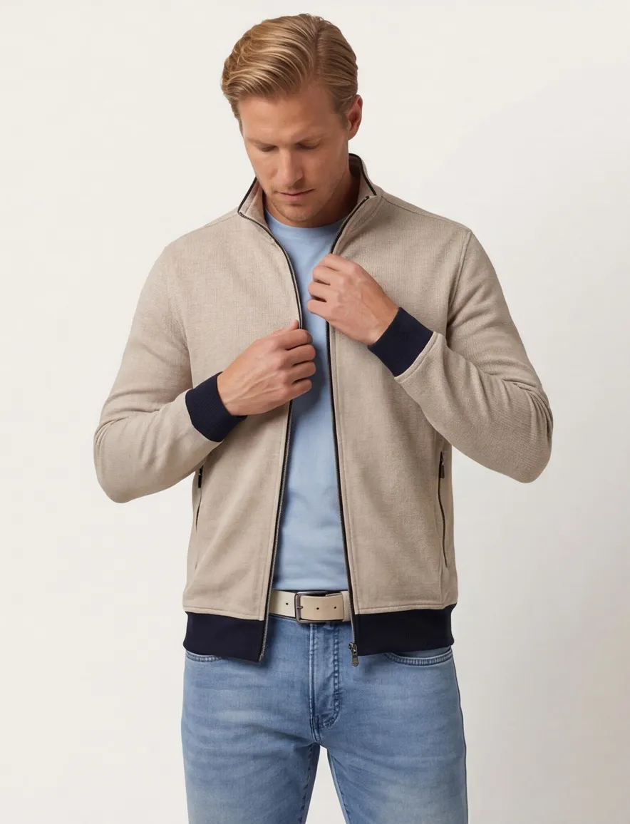 Baileys vest beige rits katoen