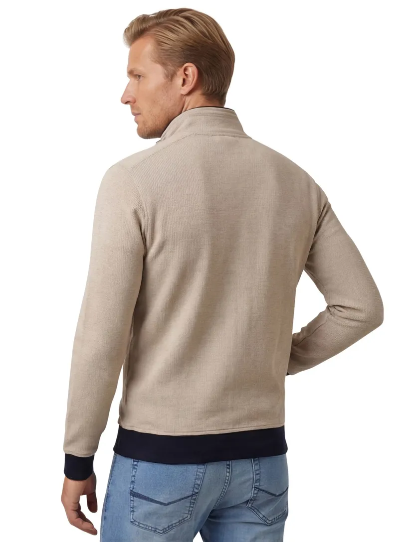 Baileys vest effen beige rits katoen