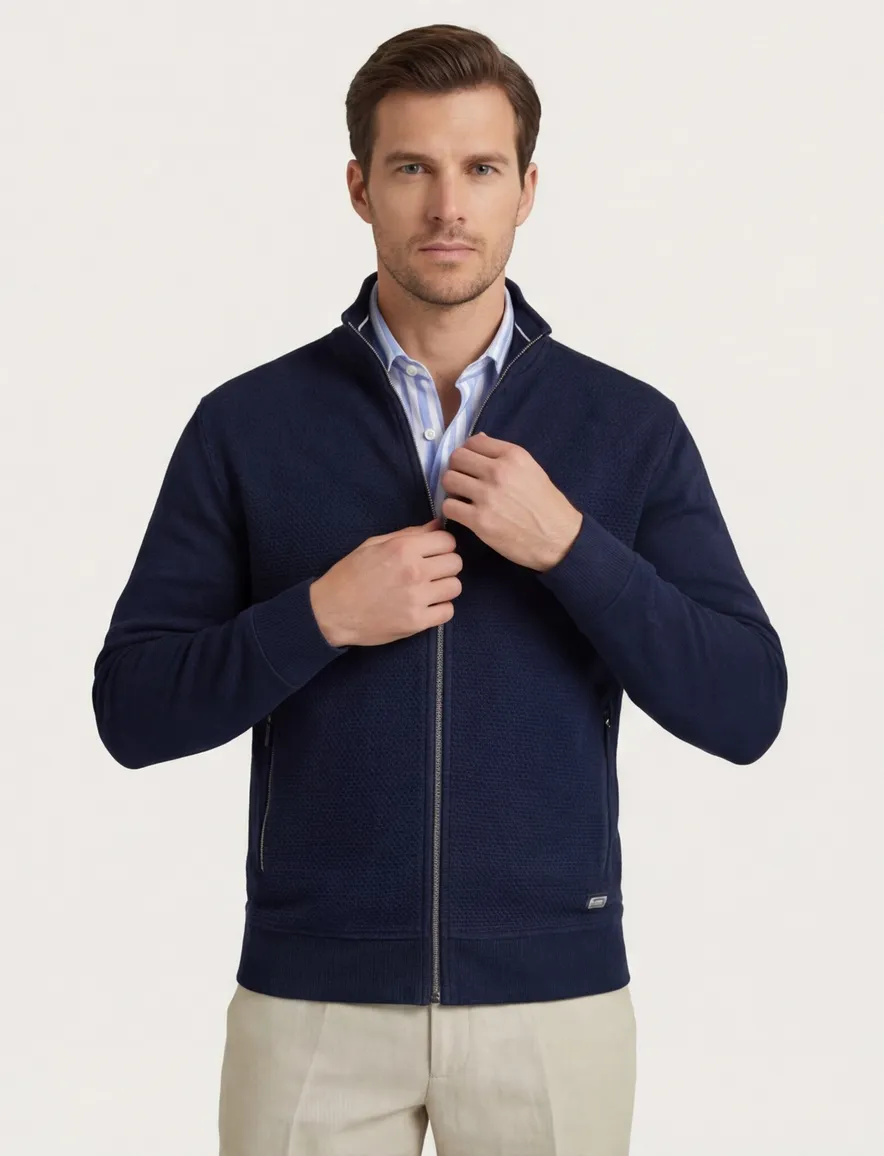 Vest Baileys donkerblauw katoen