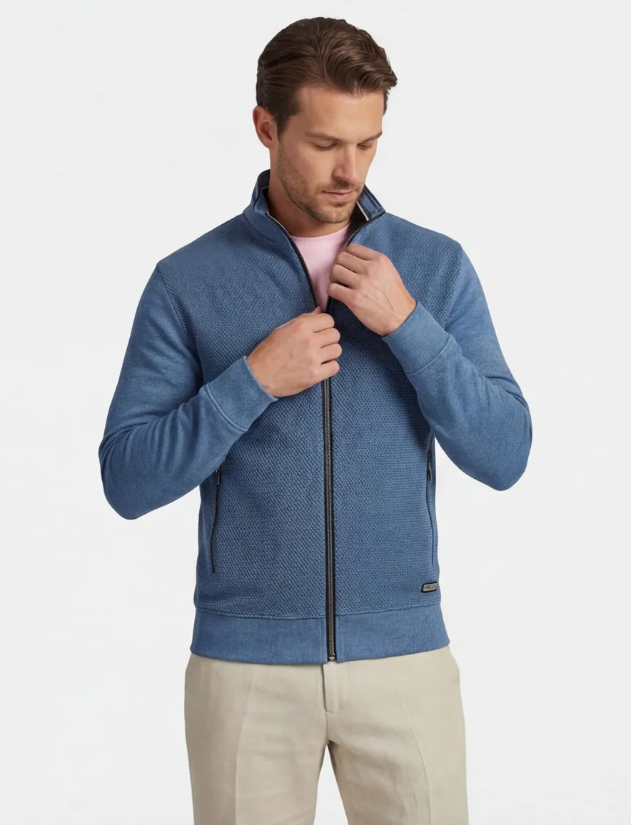 Baileys vest rits katoen blauw