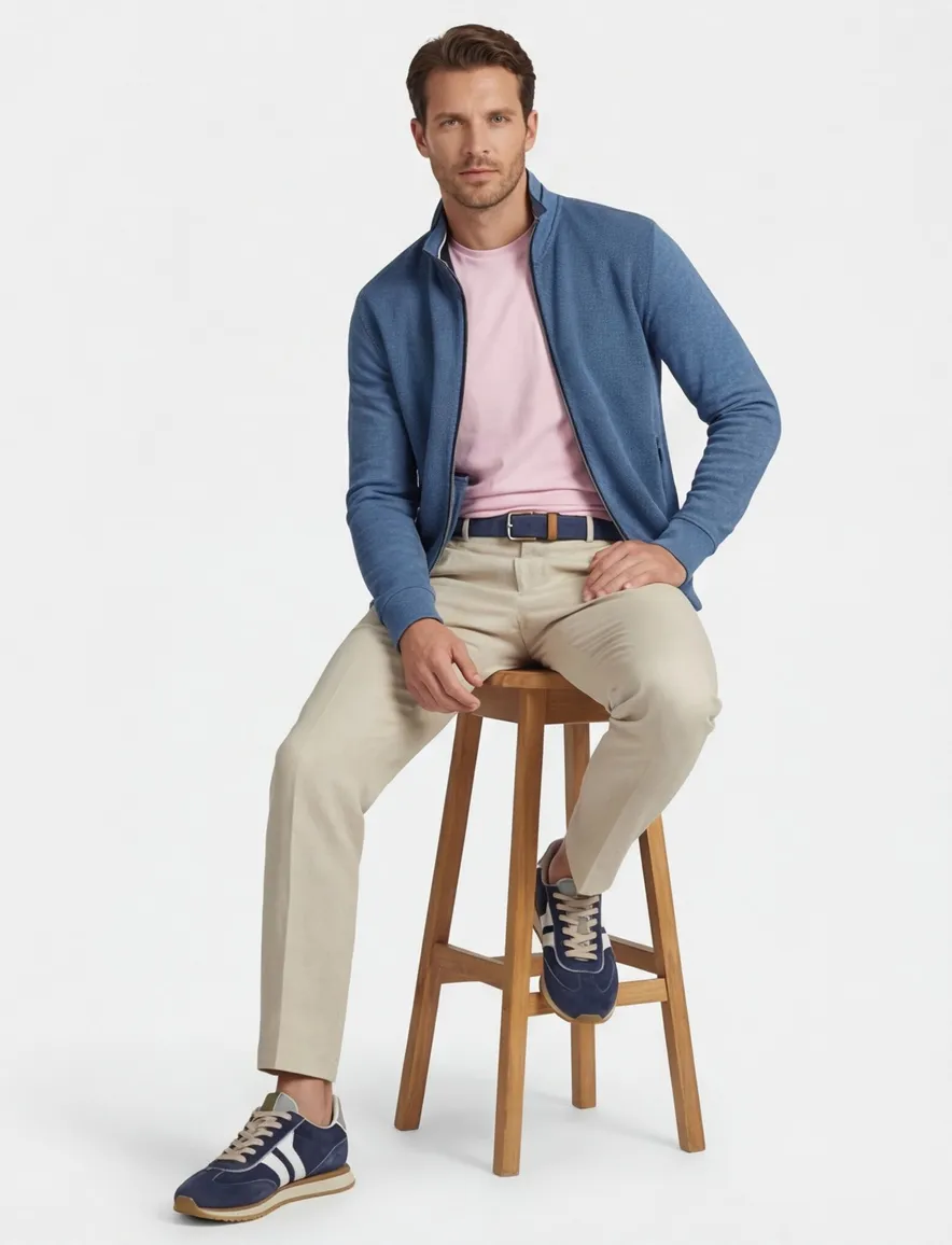 Baileys vest rits katoen blauw